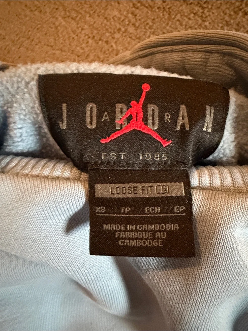 Jordan Pale Blue Men's Hooded Pullover Sweatshirt